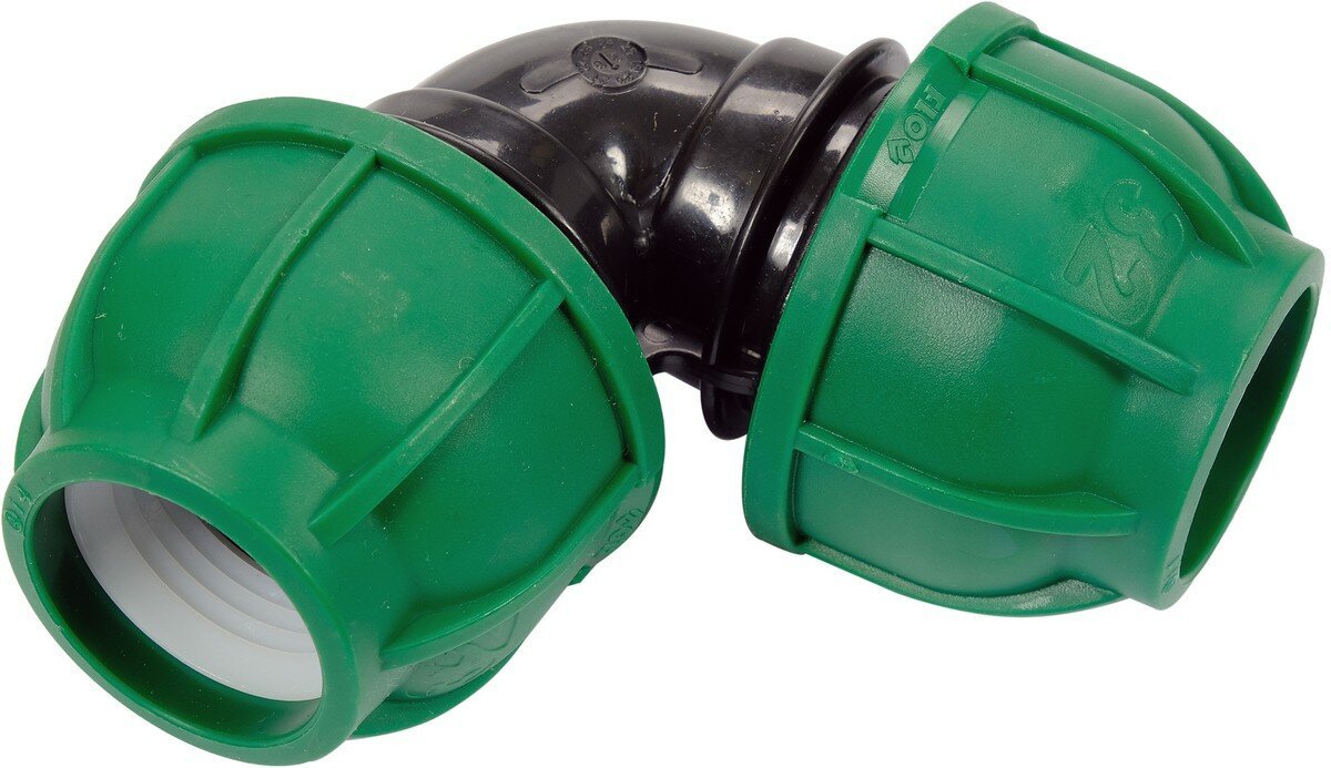 FLO Коліно 90° до водяних пластикових труб 32 мм- 32 мм поліпропіленове, для тиску 1 MPa  | 88910