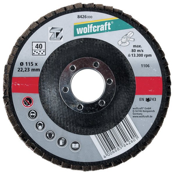Wolfcraft Диск с абразивными пластинками Ø 115 x 22 // 8426000