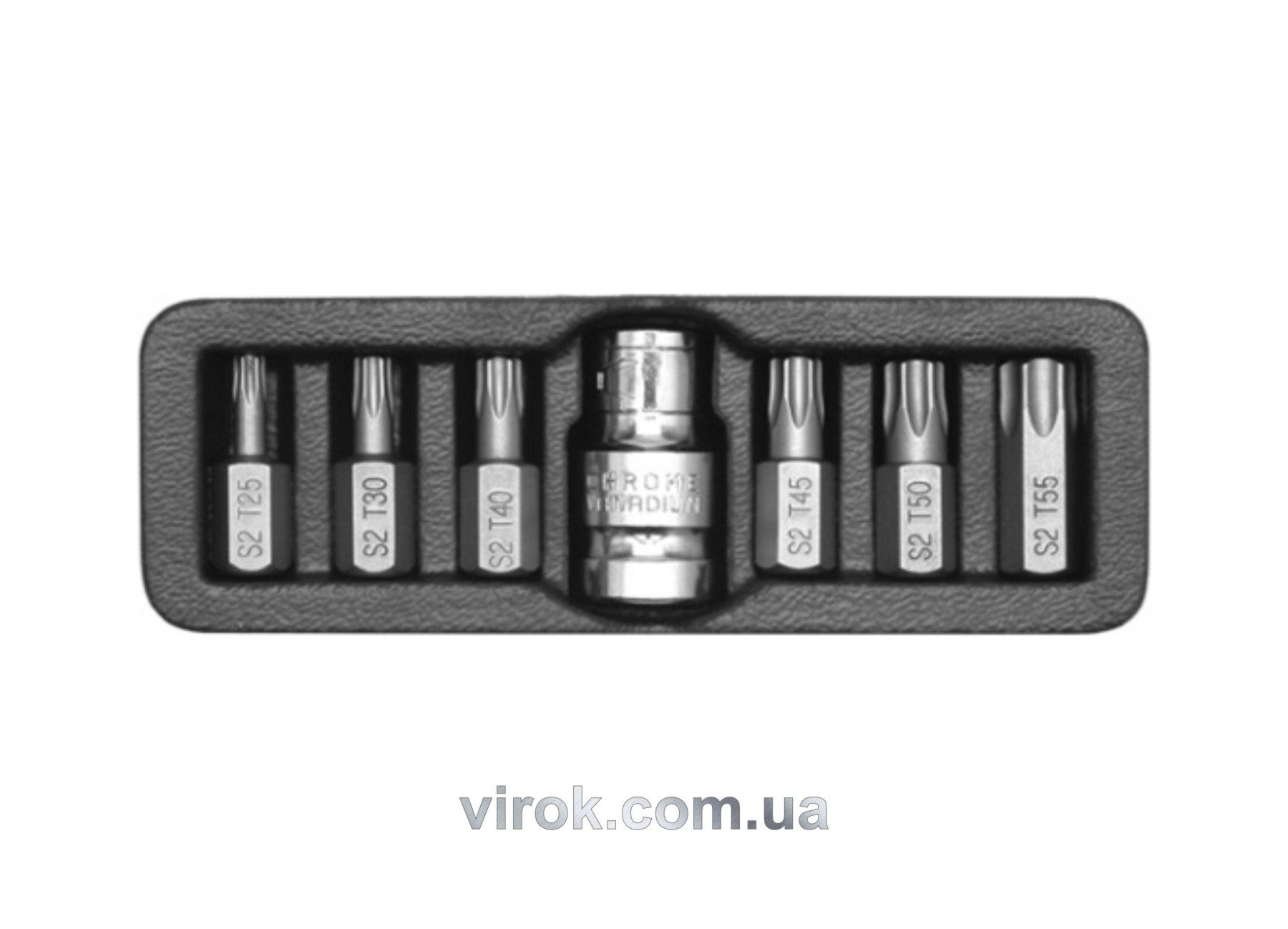 YATO Набір насадок викруткових YATO : "ТОRХ", L= 30 мм, адаптер 1/2". 7 шт.  | YT-0410