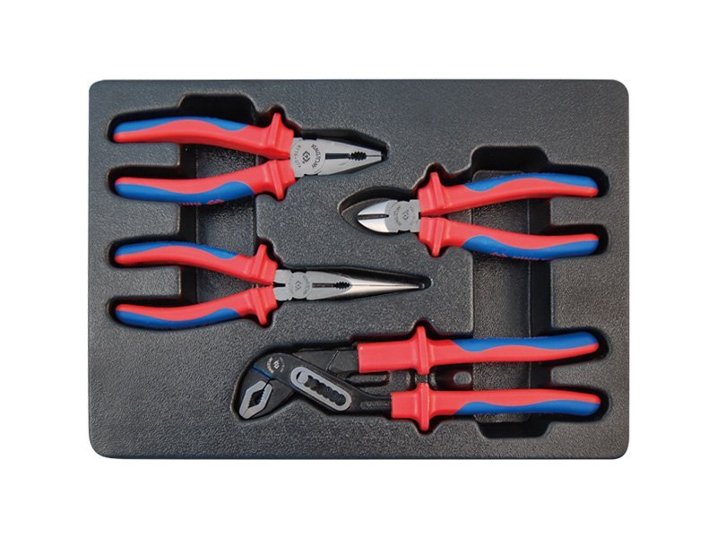 KING TONY Набор инструментов 4ед, в ложементе (кусачки щипцы пассатижи с изолмрованными рукоятками) 