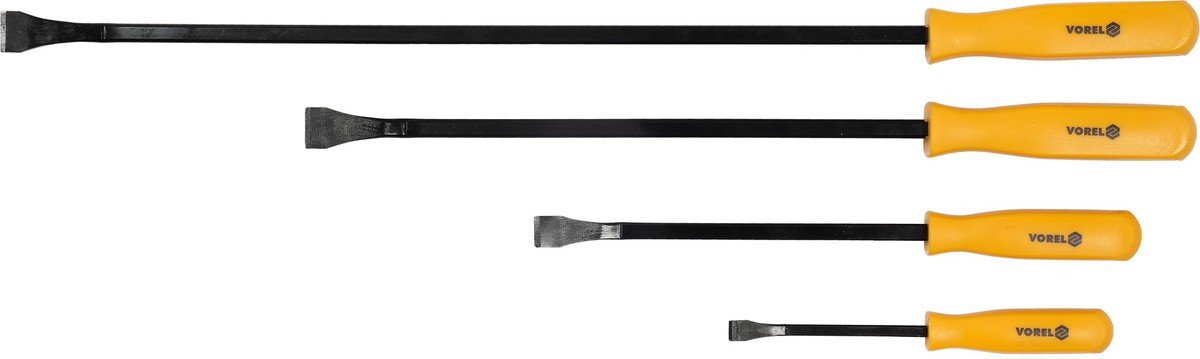 VOREL Ломи з ручкою 4 шт. l= 195/ 305/ 445/ 600 мм, пруг- 11/ 16/ 21 мм  | 34184