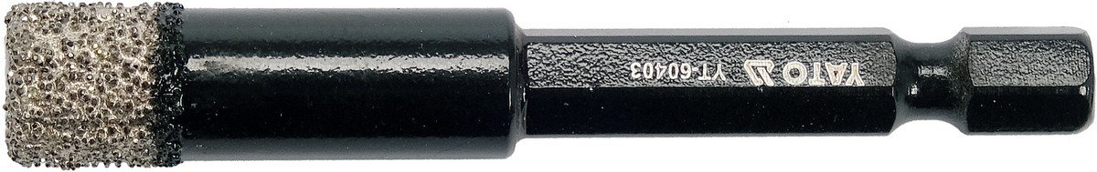 YATO Свердло з алмазним пругом YATO, Ø= 10 мм, l= 65/10 мм, з 6-гран. шпинделем- 1/4"  | YT-60403