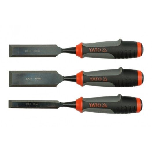 YATO Стамески з полімерними ручками YATO : b= 16-25-32 мм, CrV. набір 3 шт.  | YT-6280