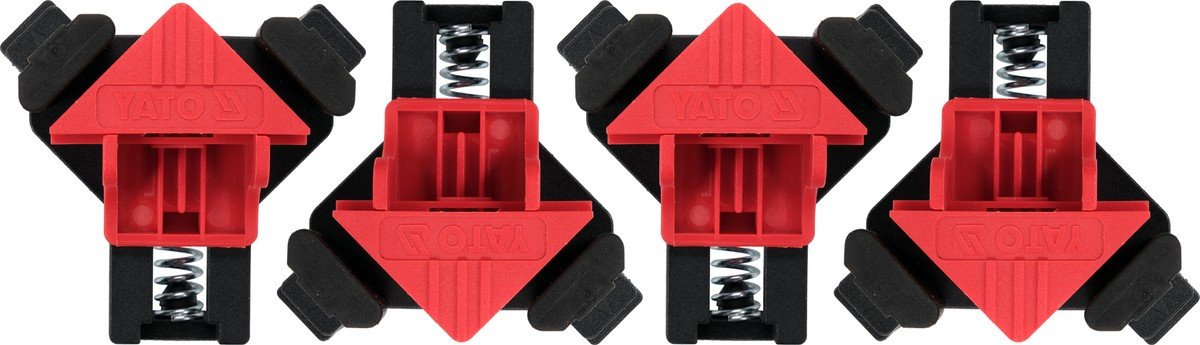 YATO Струбцини кутові (90°) пружинні YATO для робочого діапазону 5- 22 мм, 80х 85х 50 мм, 4 шт.  | Y