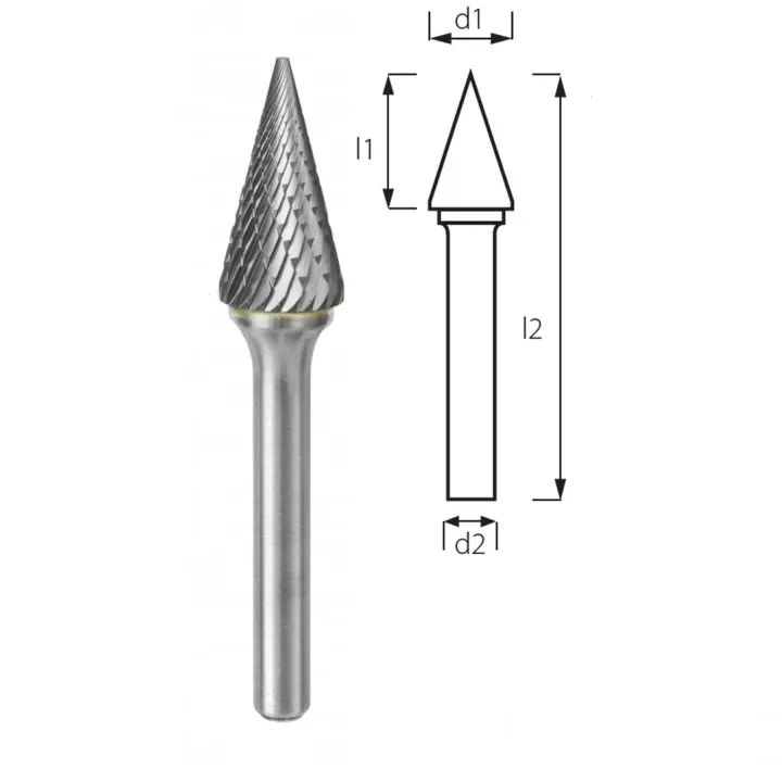 Борфреза коническая заостренная PROFITOOL - 6х12х50x6 мм (M06126-6)