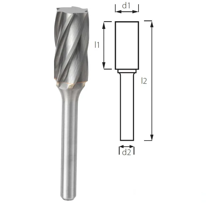 Борфреза цилиндрическая без торцевых зубцов PROFITOOL - 10х20х64х6 мм (A10206-3)