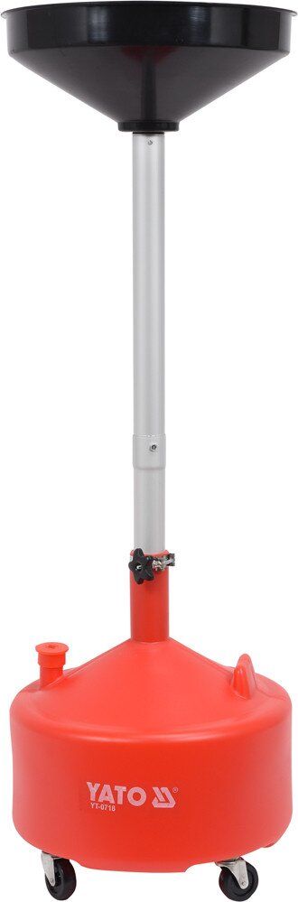 YATO Пристрій збірний для зливу оливи на колесах YATO; V= 20 л, воронка Ø= 42 см, h= 75- 155 см  | Y