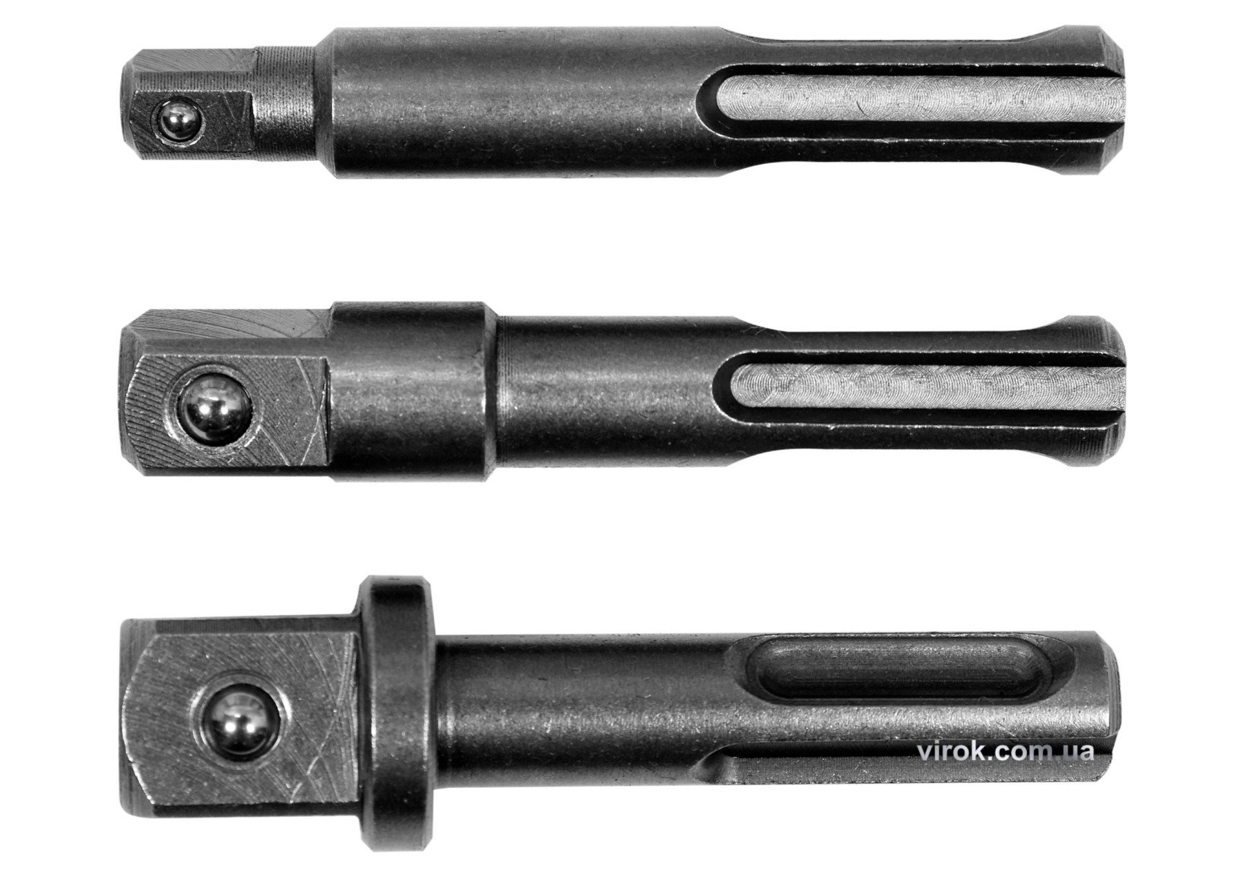 YATO Тримачі-адаптери торцевих головок YATO : SDS+ - квадрат 1/4", 3/8", 1/2", 3 шт.  | YT-04686