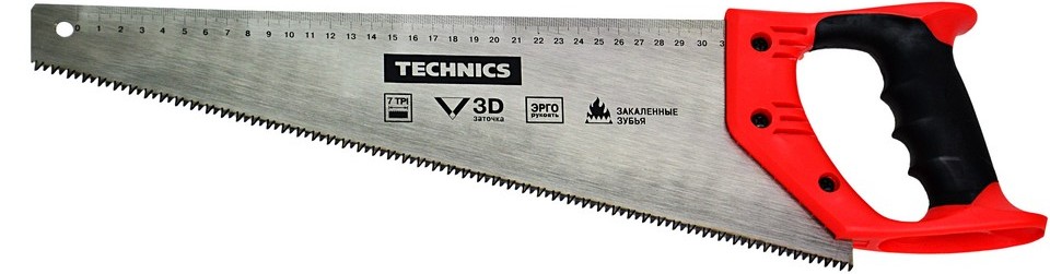 41-111 Пилка по дереву, гартовані зубці, "Star",  450 мм, 7/1", 3D | Technics