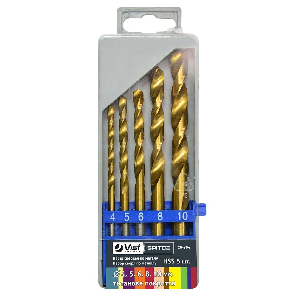Набір свердел по металу 19шт (1-10мм)металевий футляр Spitce | 20-925