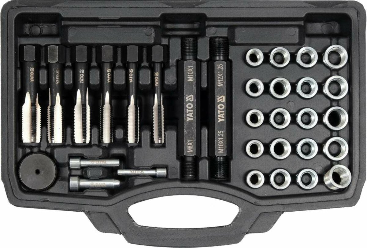 YATO Набір для ремонту різьби "свічок" запалення YATO M8- М12 мм, 33 елем.  | YT-17710
