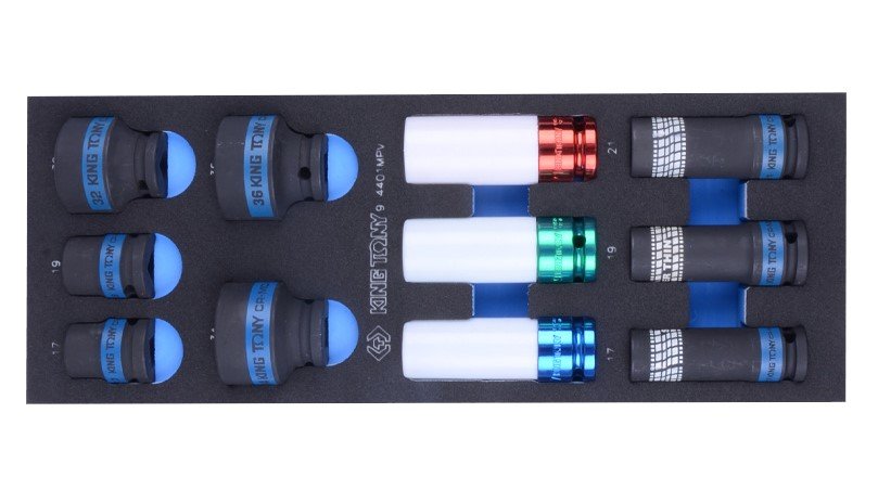 KING TONY Набор торцевых головок 1/2" 11 предметов (EVA ложемент) ударные | 9-4401MPV