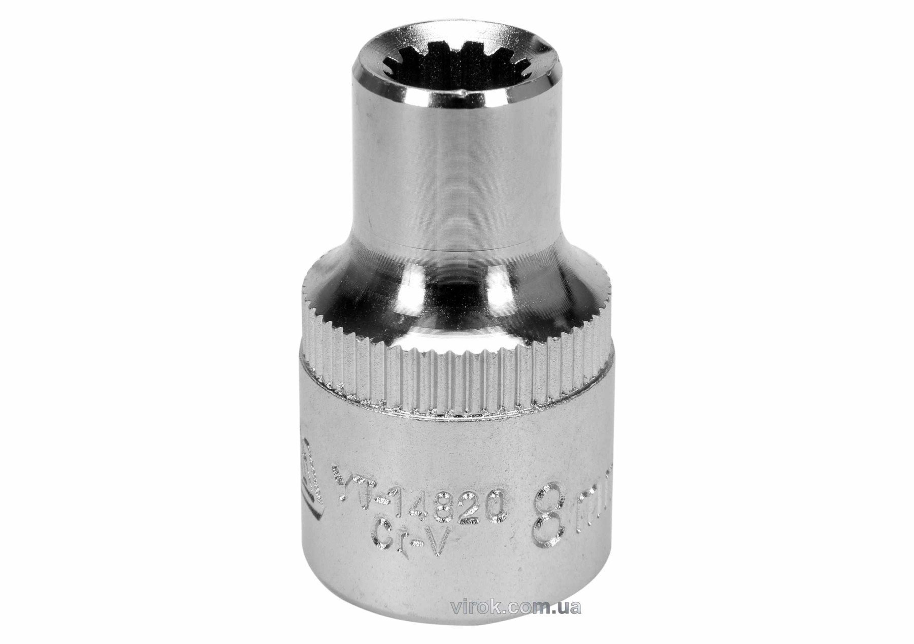 YATO Головка торцева YATO : квадрат 1/2", SPLINE M8 мм, L= 38 мм. CrV  | YT-14820