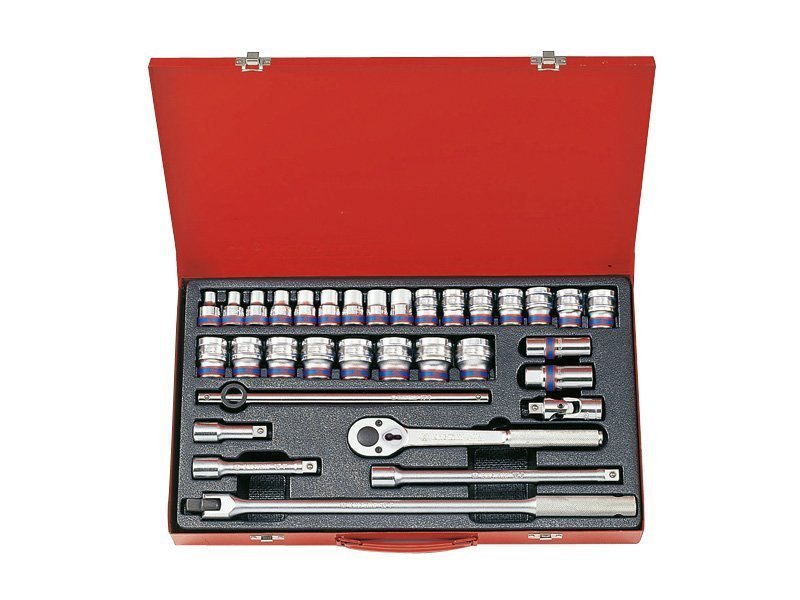 KING TONY Набор головок 1/2" 33 ед. 12-ти гранные, (8-32mm) | 4034MR