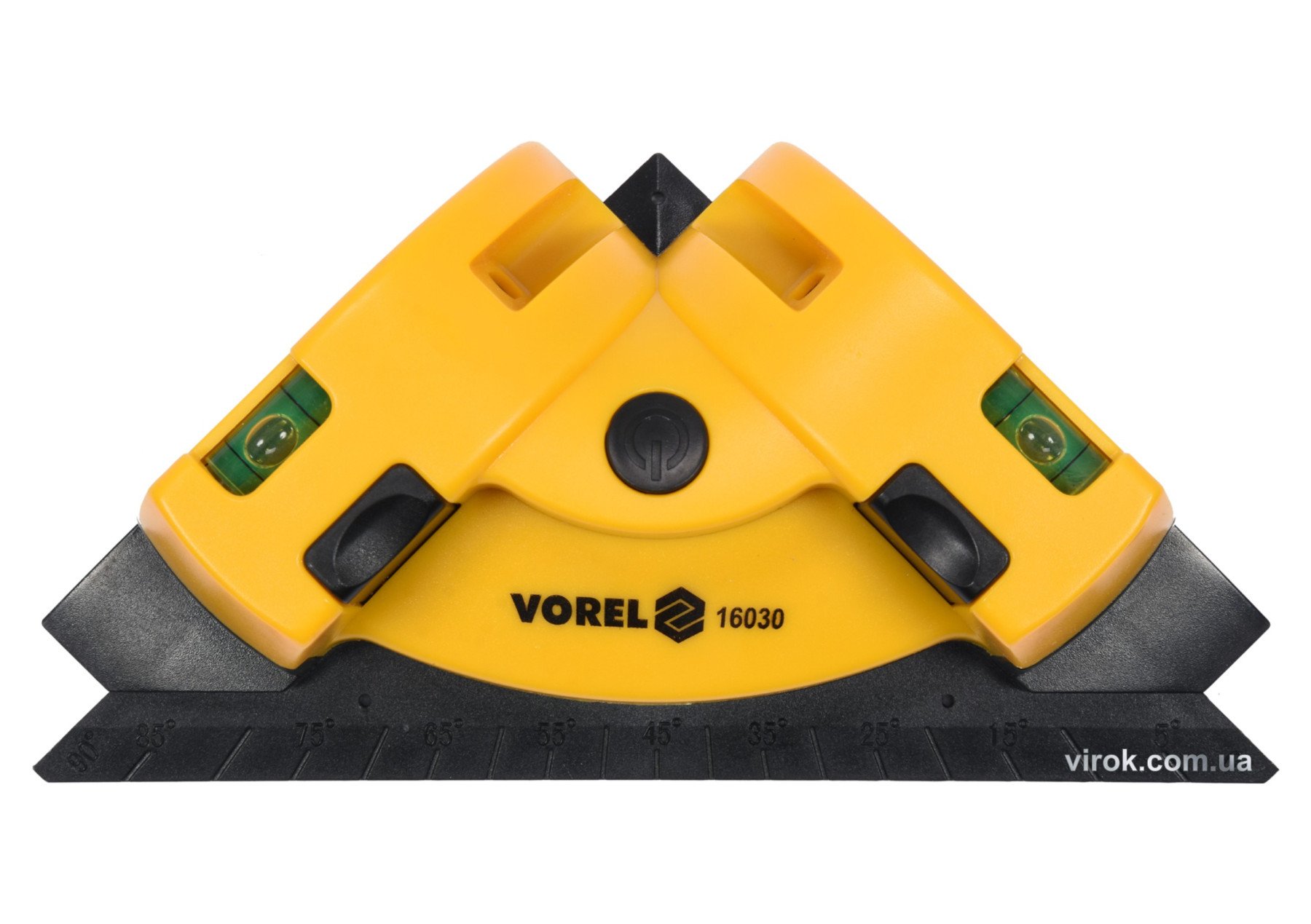 VOREL Рівень кутовий 90° з 2-ма лазерними лініями до 10 м для укладання плитки, 190х 135 мм  | 16030