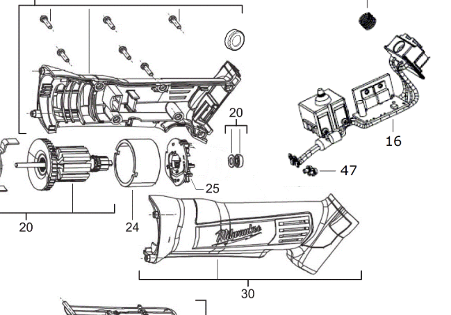 MILWAUKEE Корпус для HD18 AG115