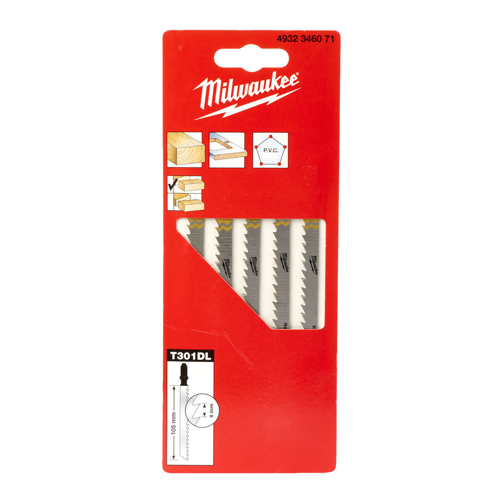 MILWAUKEE Полотна для лобзика T301DL , 105мм/ крок зуба 4,0мм,  | 4932346071