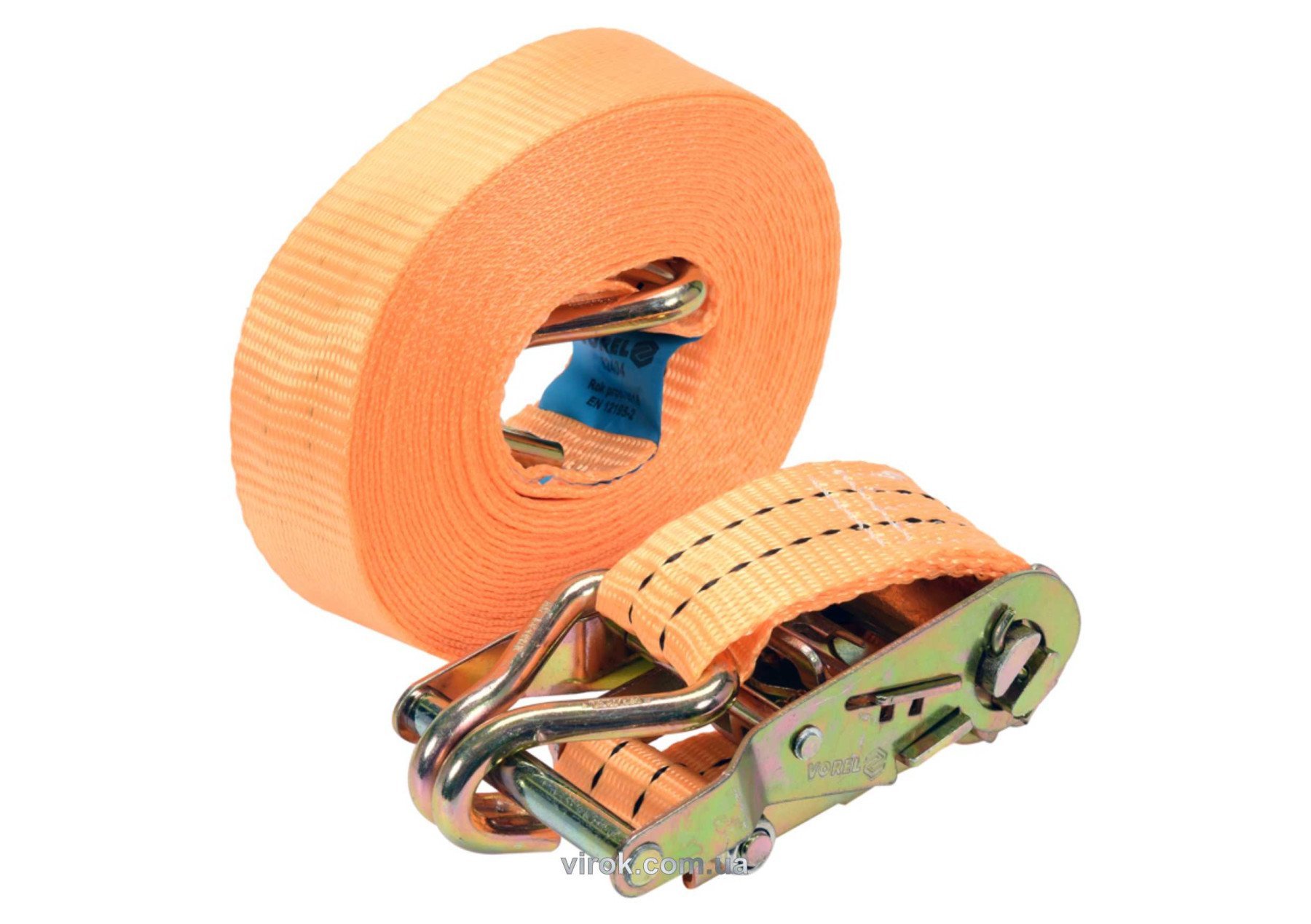 Пас для кріплення багажу з тріщаткою VOREL : сила натягу- 1000/2000 daN, 8 м х 38 мм, [12]