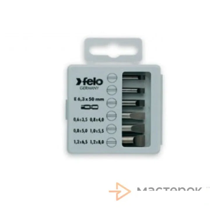 Набор бит 50 мм 0.6х3.5 / 0.8х4.0 / 0.8х5.0 / 1.0х5.5 / 1.2х6.5 / 1.2х8.0 мм, 6 шт.