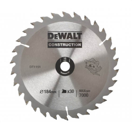 DeWalt DT1143 Пильный диск 30 зубьев, 160х20мм, +10град, ATB.
