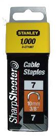Скоби CABLE тип 7 висотою 14 мм, напівкруглі, для кріплення кабелю, в упаковці по 1000 шт STANLEY 1-CT109T