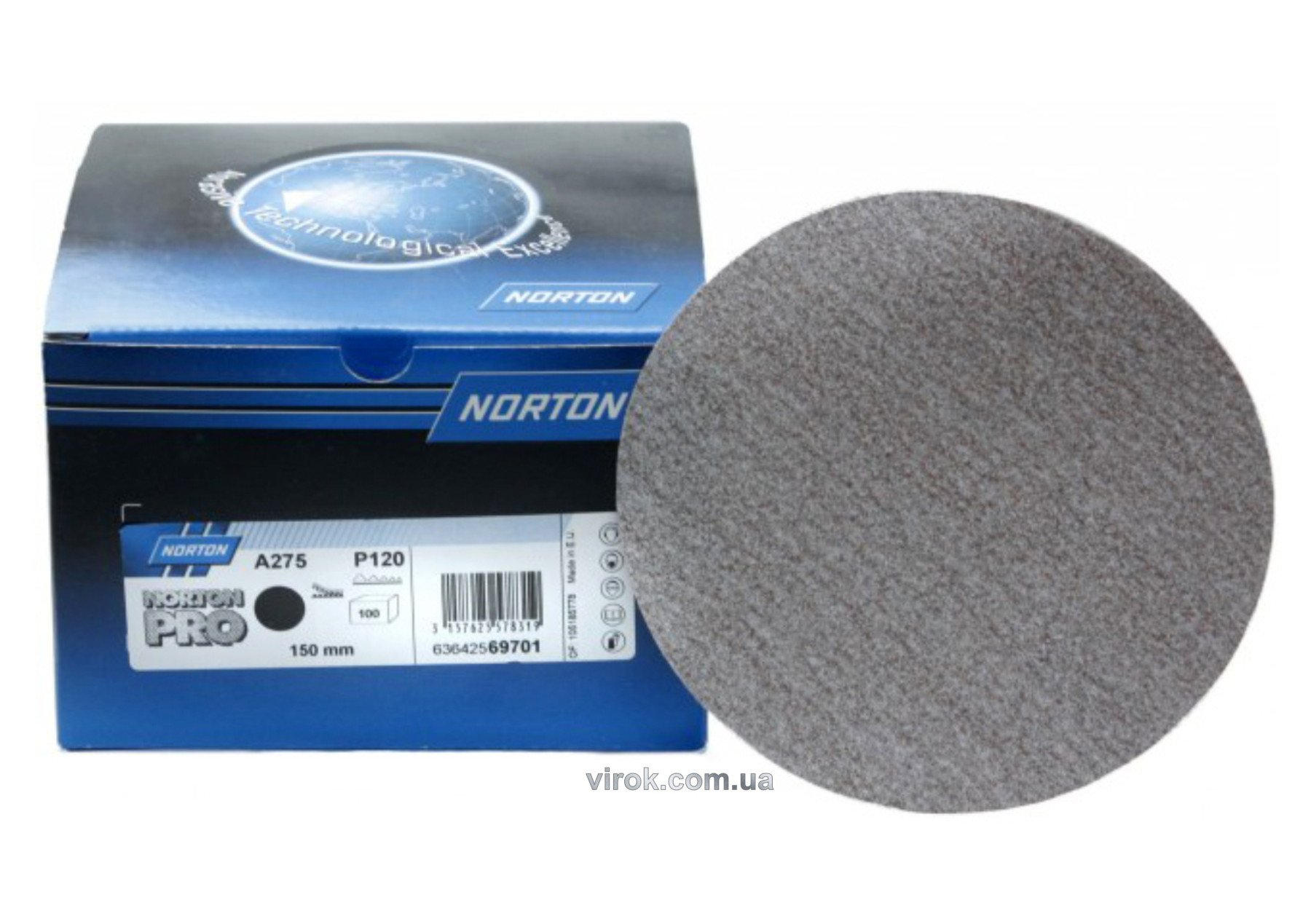NORTON Круг шліфувальний з липучкою Pro-A275; Ø= 150 мм, Р 280 з наждачного паперу  | 70V628