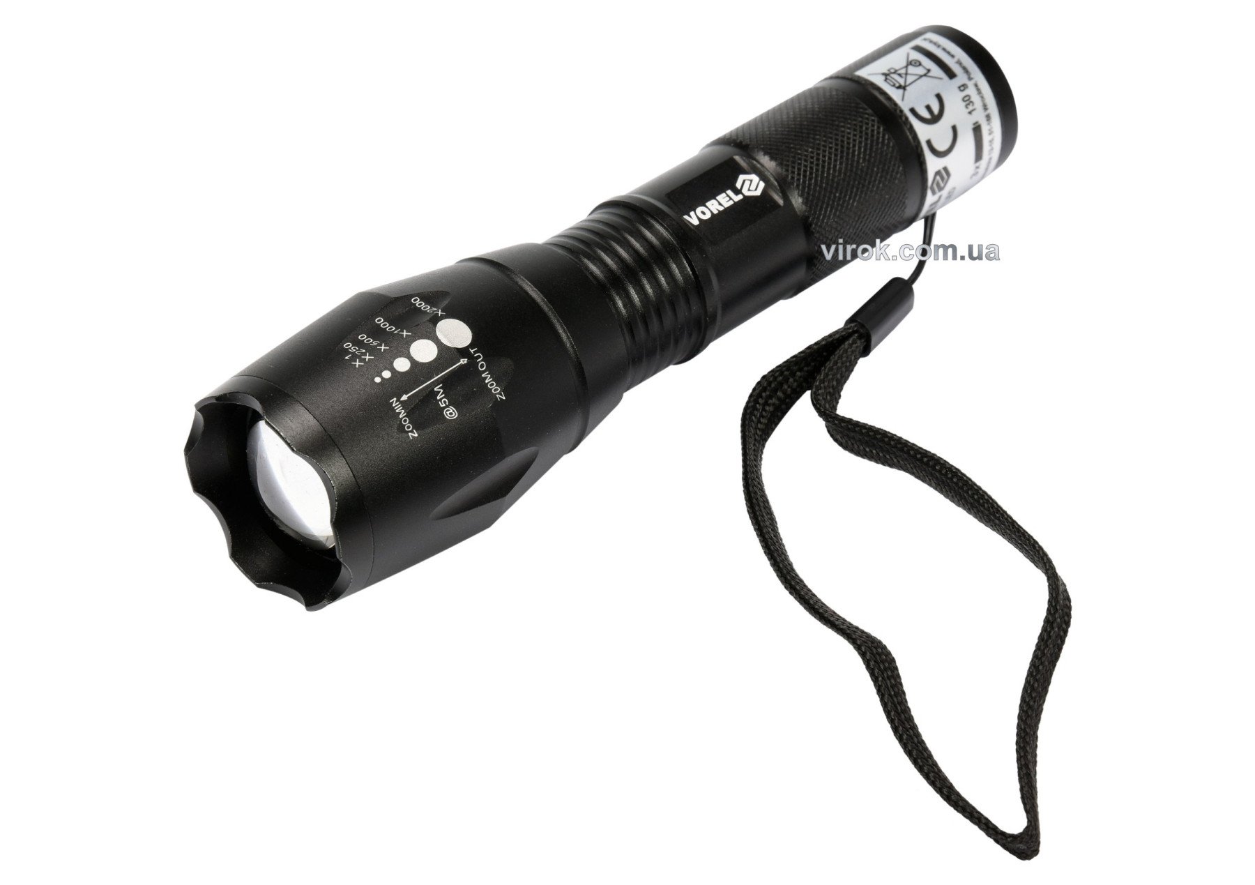 VOREL Ліхтар CREE XP-E світлодіодний ; 5 Вт, 3 режими,280lm, живлення-3ААА батар, Ø= 40мм l=135мм | 