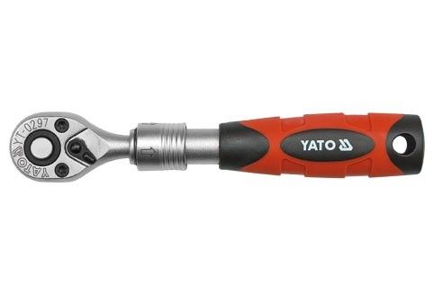 YATO Тріщатка YATO : квадрат 1/4", 72T, L= 150-200 мм, телескопічна ручка  | YT-0297