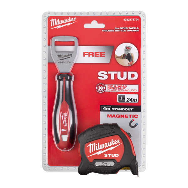 MILWAUKEE ПРОМО21 рулетка STUD 5м + открывалка | 4932478794