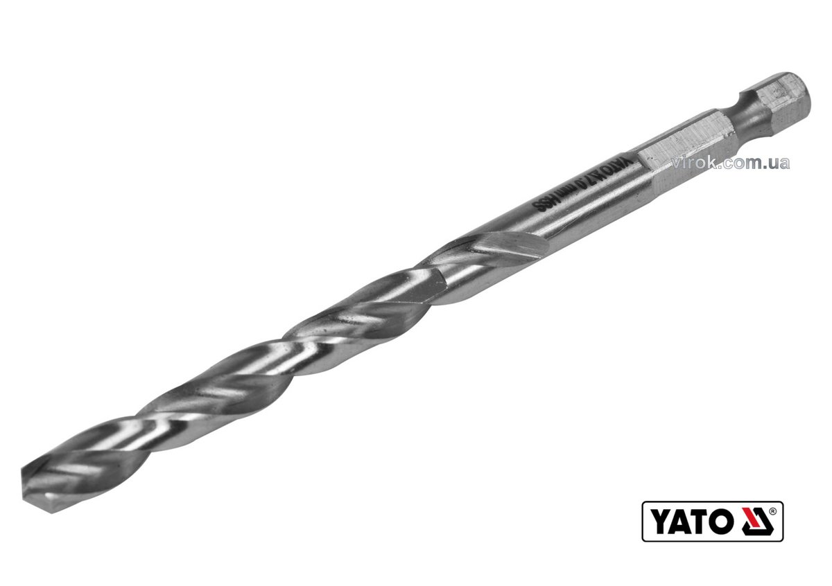 YATO Свердло по металу YATO: HSS6542, Ø=7мм, HEX-1/4", l=109/69мм, для нержав., конструкт., легов. с