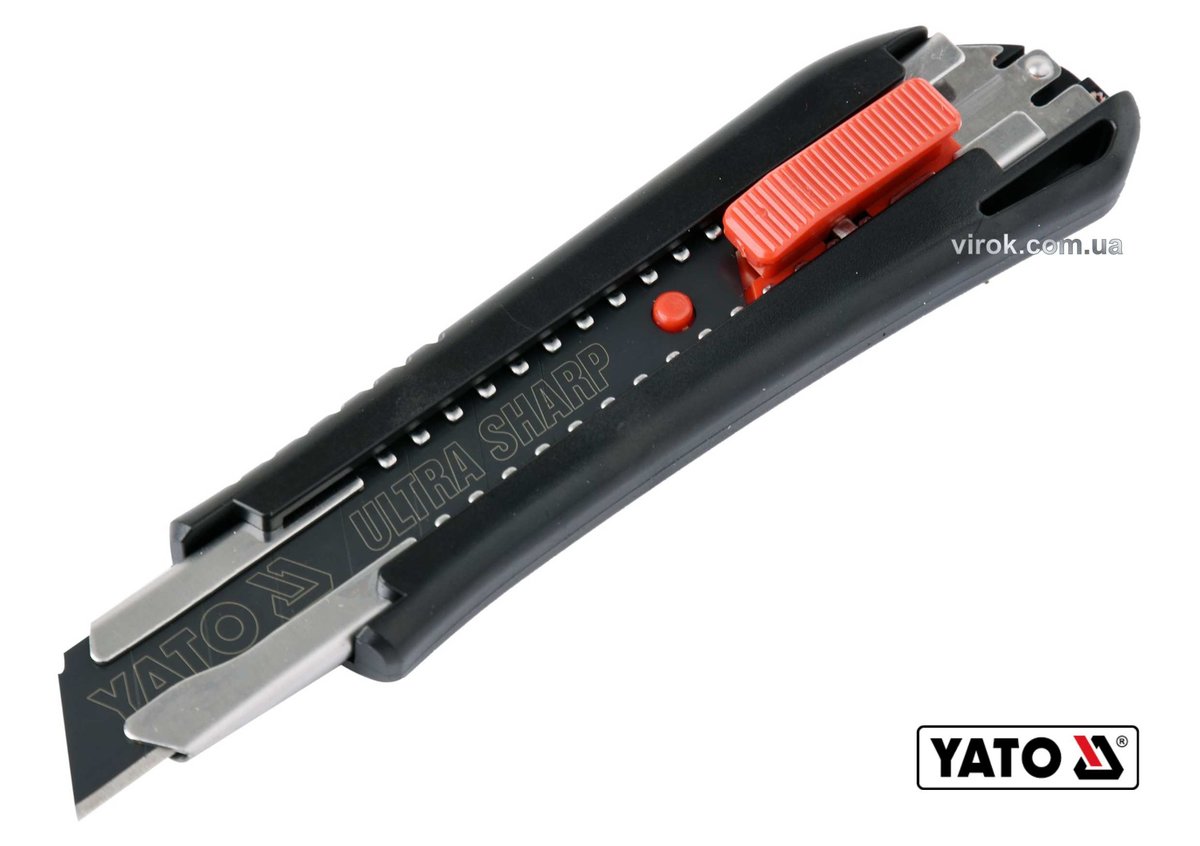 YATO Ніж YATO з висувним лезом, відломними сегментами: M18мм; металева направляюча, пласт. корпус | 