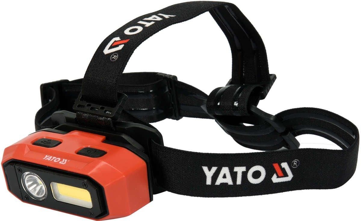 YATO Ліхтар на чоло COB-діодний YATO; живл. від Li-Ion акумулят 3,7 В 2200 мАгод, 800 Lm, з датчиком
