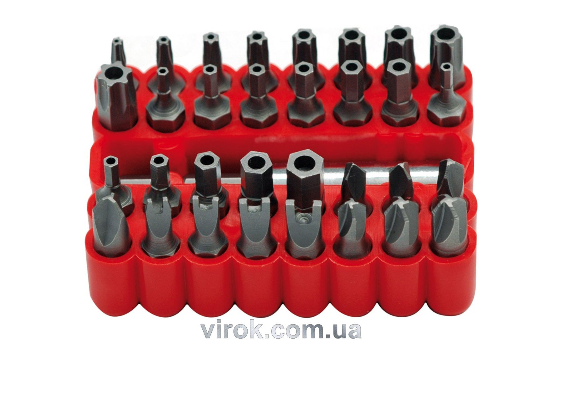 VOREL Насадки викруткові (біта) Cr-V, з квадр. 1/4" Набір 33 шт,  | 66330