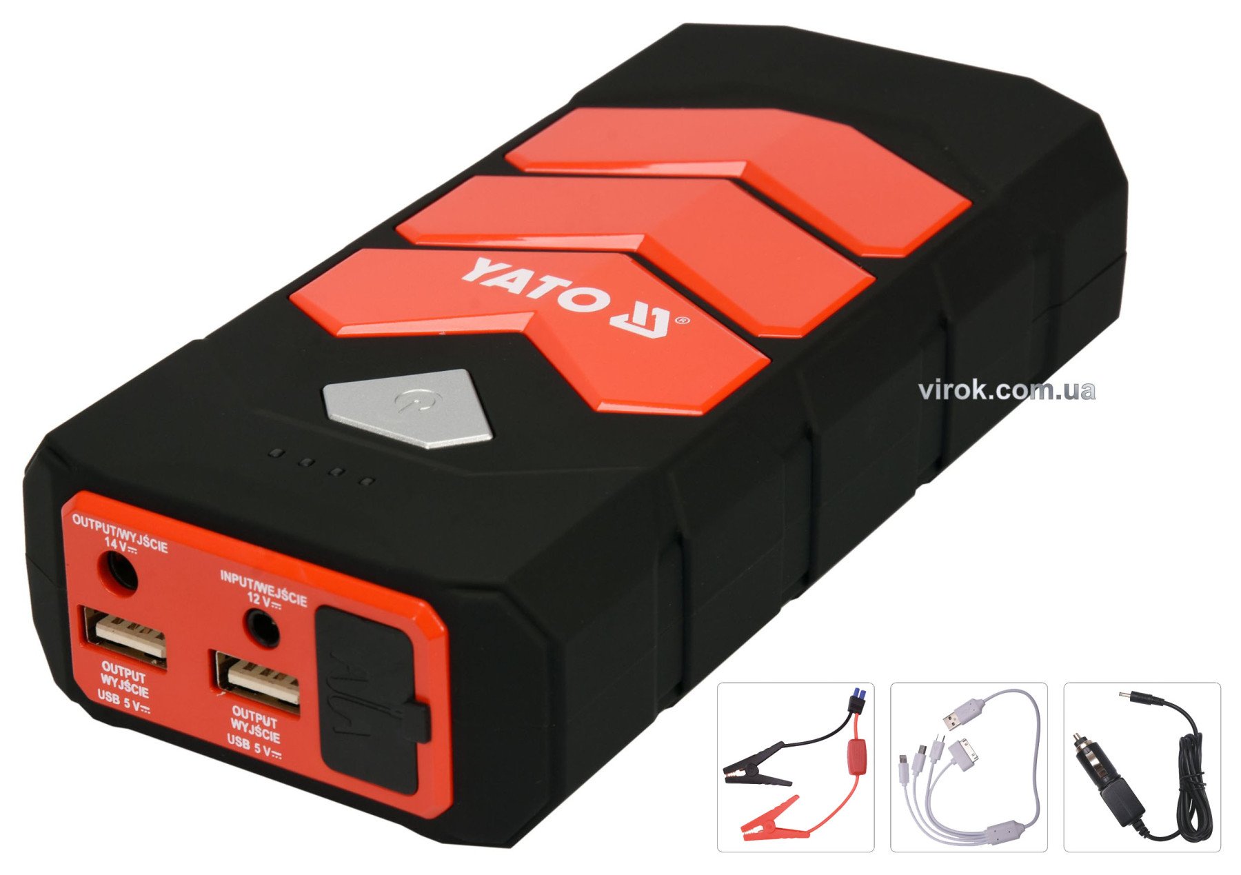 YATO Пускова батарея Li-Pol YATO : 9000 мАг, 200/400 А, вихід: 12 В, 3,5 А, через USB: 5В, 2А  | YT-