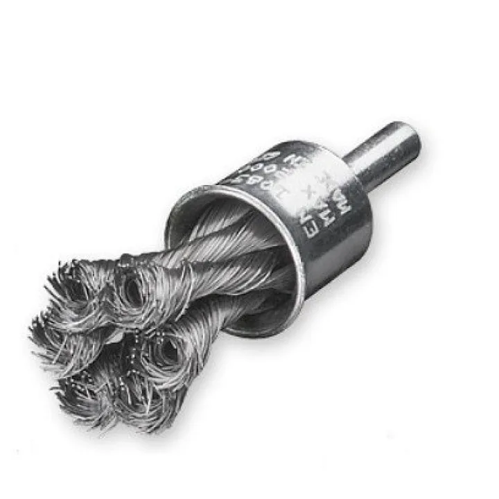Щетка концевая D19х28 мм, хвостовик 6 мм, ст. проволока 0.35 мм, Z6 жгутов, 20000 об / мин LESSMANN