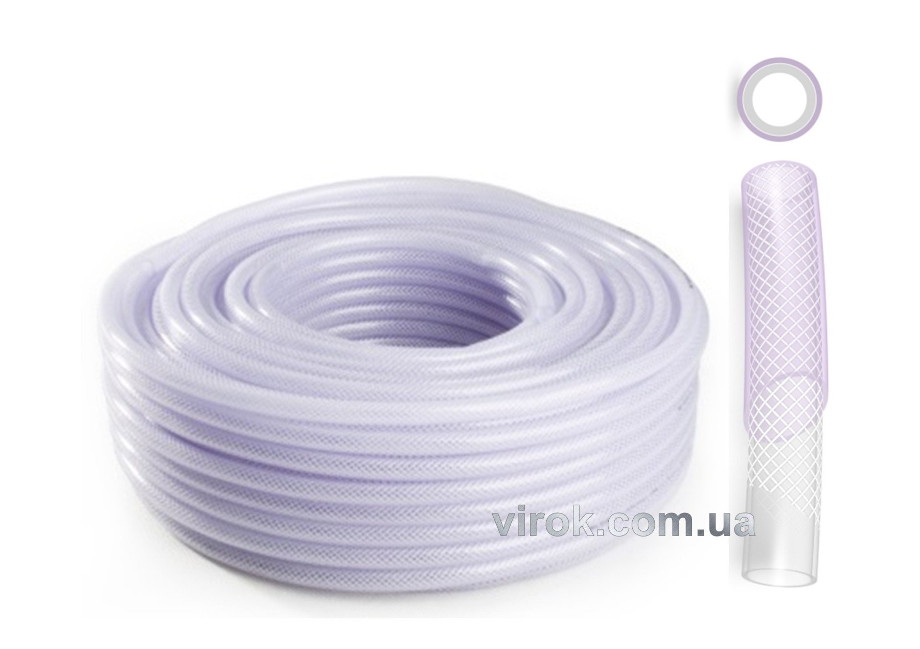 Шланг ПХВ зміцнений загал. признач. харчовий (Food) з роб. тиск. 0,8МПа, Ø=8мм, t=1,6мм, l= 50м