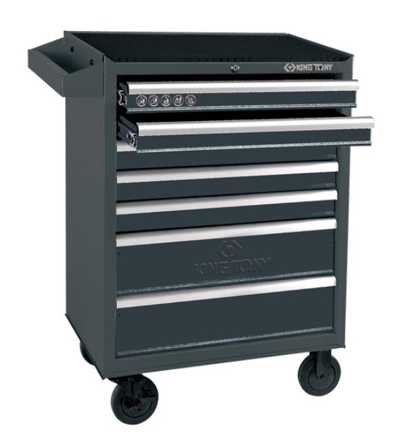 KING TONY Тумба передвижная, 7 ящиков, с фиксацие колес. Серая | 87434-7B-G