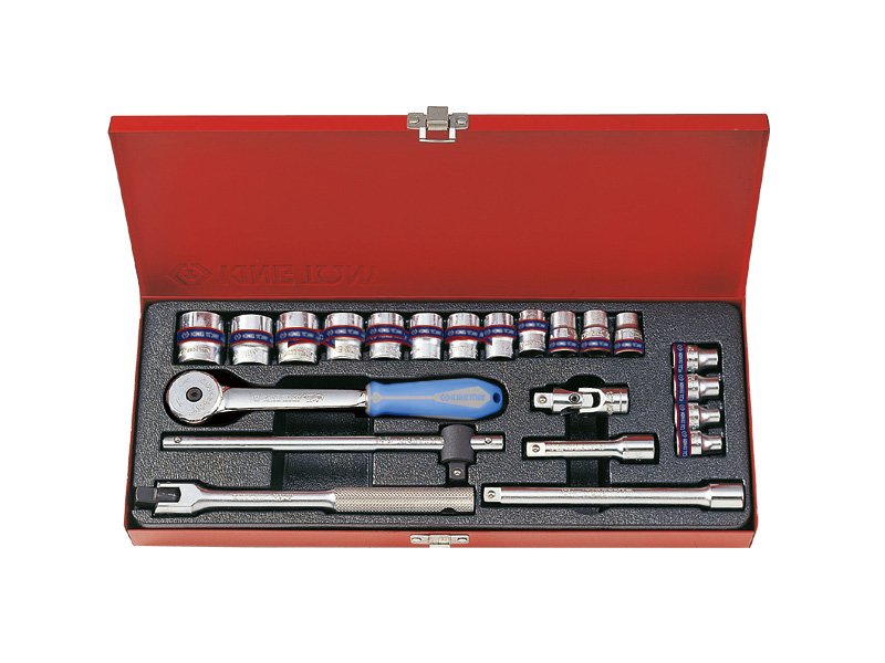 KING TONY Набор головок 3/8" 6гран. 6-22мм, 22 пр. | 3523MR04