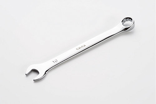 Ключ рожково-накидной полированный CrV 10мм СИЛА