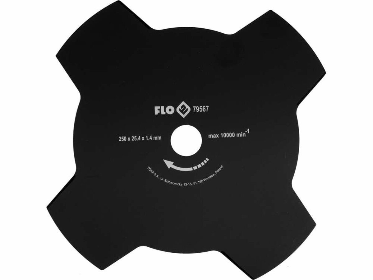 FLO Ніж 4-різцевий до бензокоси , 250 мм, кріпильний Ø= 25,4 мм  | 79567