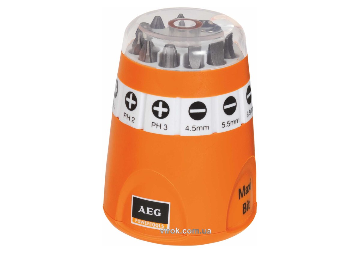 Набір викруткових насадок AEG MAXI: 1/4" з магнітним тримачем, 10 шт.