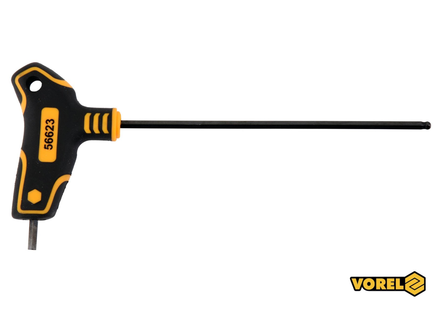 VOREL Ключ шестигранний з кульковим наконечником : тип "Т", HEX 4 x 150 x 89 мм, Cr-V 6150  | 56623