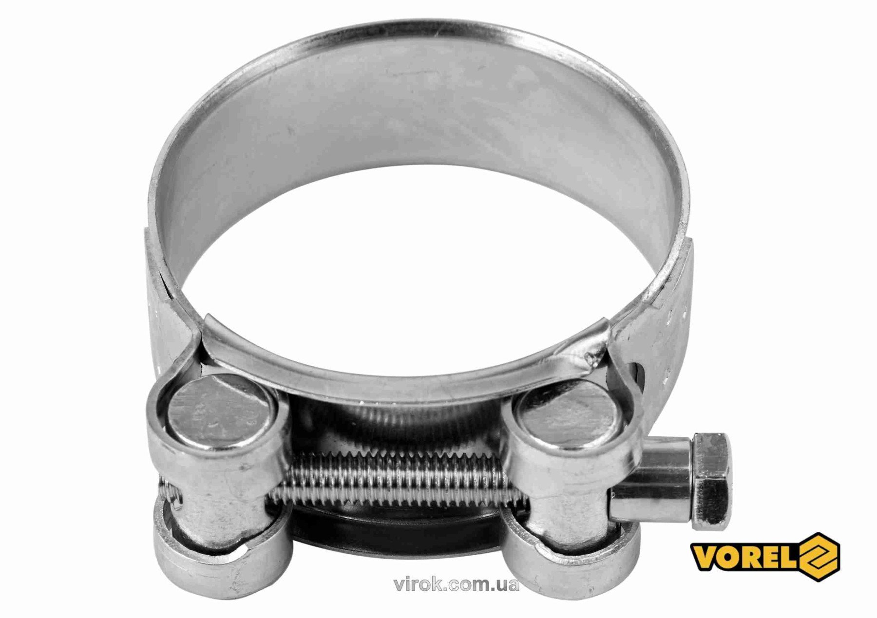 VOREL Хомут сталевий, з гвинтовим затискачем GBS W1 : Ø= 48-51/ 22 мм, оцинкований  | 73798