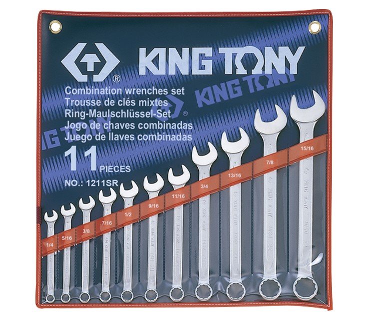 KING TONY Набор ключей дюймовых 11шт. (1/4"-15/16") | 1211SR