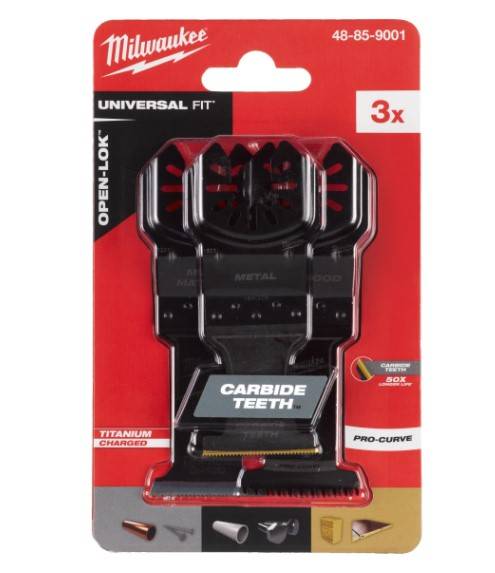 MILWAUKEE Набір полотен для мультітула Bi-Metal Carbide OPEN-LOK WM (3шт)