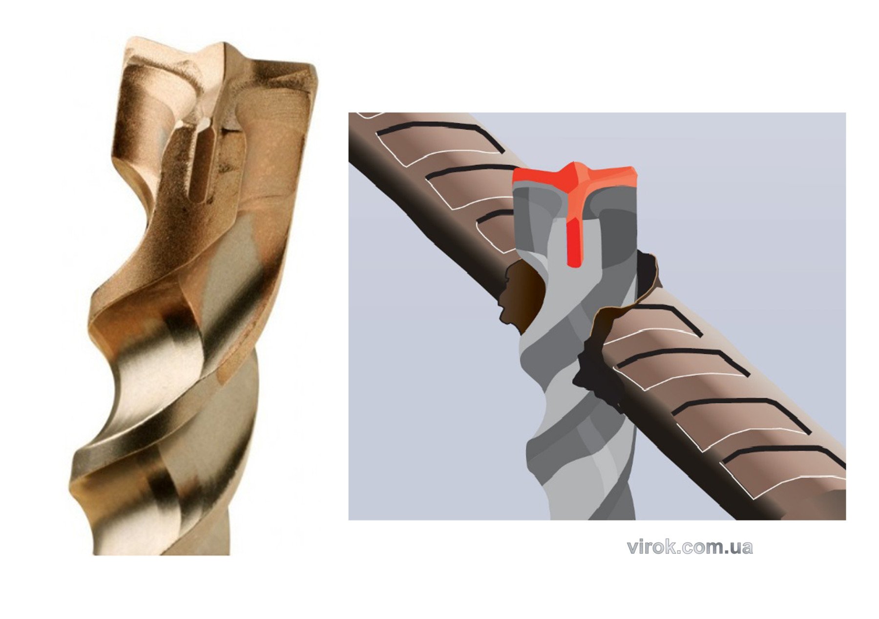 USH Свердло по бетону BOOSTER 10 x 160 мм. SDS+, 3 різальні пруги (Y) бетон/арматура | 113YD10L0160
