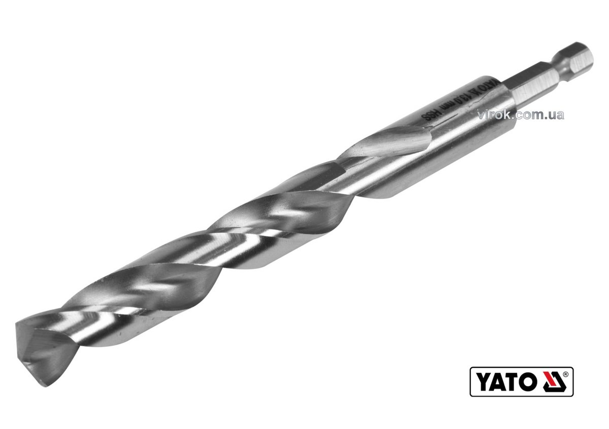 YATO Свердло по металу YATO: HSS6542, Ø=13мм, HEX-1/4", l=151/101мм, для нержав., конструкт., легов.