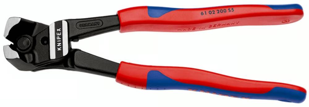KNIPEX Болторіз торцевий з високою передачею зусилля для зняття сталевих хомутів 61 02 200 S5, фосфа