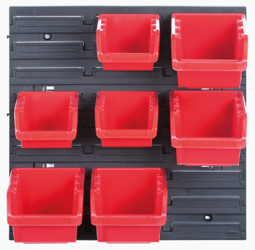 VIROK Таблиця перфорована 400х110х400 мм з ергобоксами: 70х100х155 мм- 3 шт, 90х120х195 мм- 4 шт | K