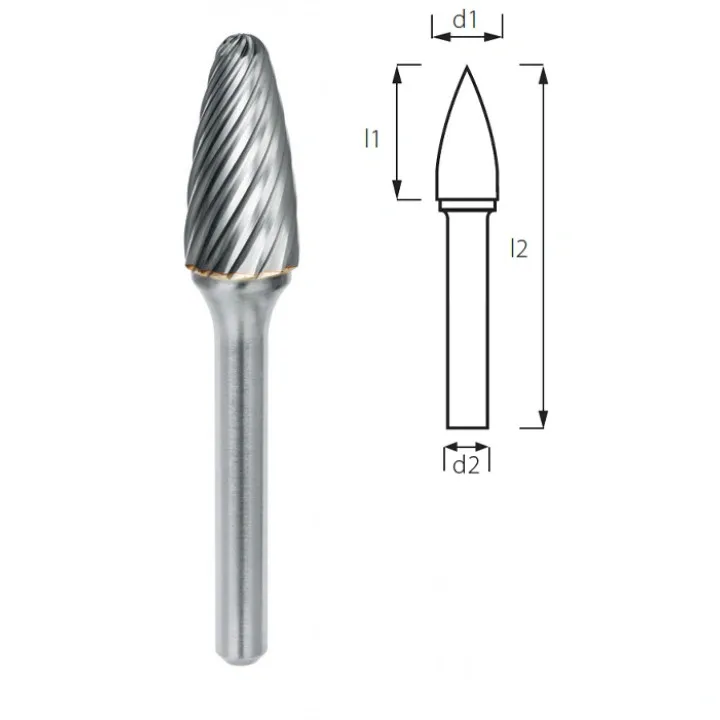 Борфреза сфероконическая (грибовидная) PROFITOOL - 10х20х64x6 мм (F10206-3INOX)